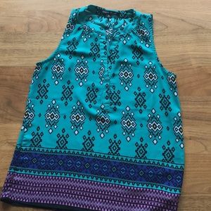 Teal Aztec Print Top